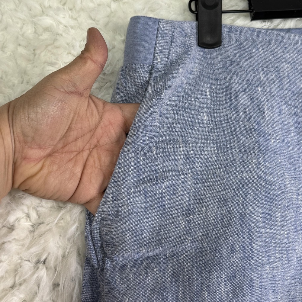 J. Jill Pants Womens M Petite Blue 100%‎ Linen Elastic Waist Pockets Natural - Picture 8 of 11